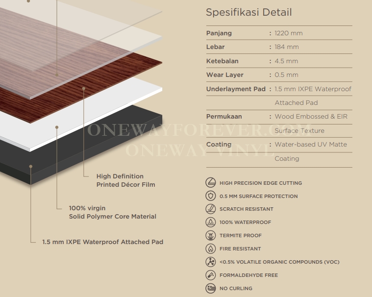 Harga Vinyl Lantai SPC ALMALFLOR di Balibali